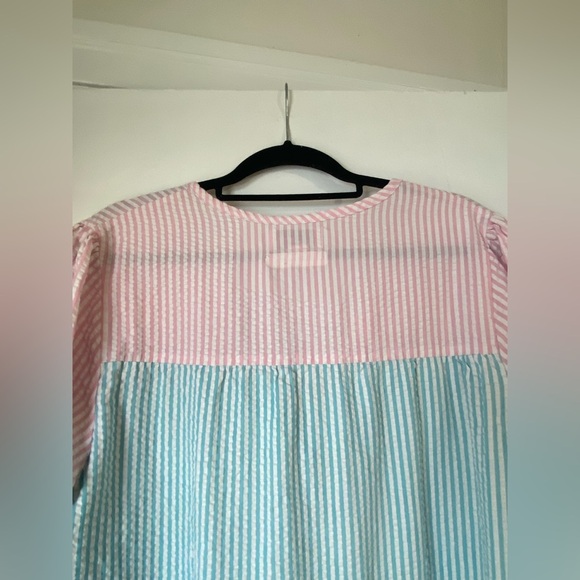 Vintage Seersucker Maxi Dress Striped XL - Picture 10 of 10